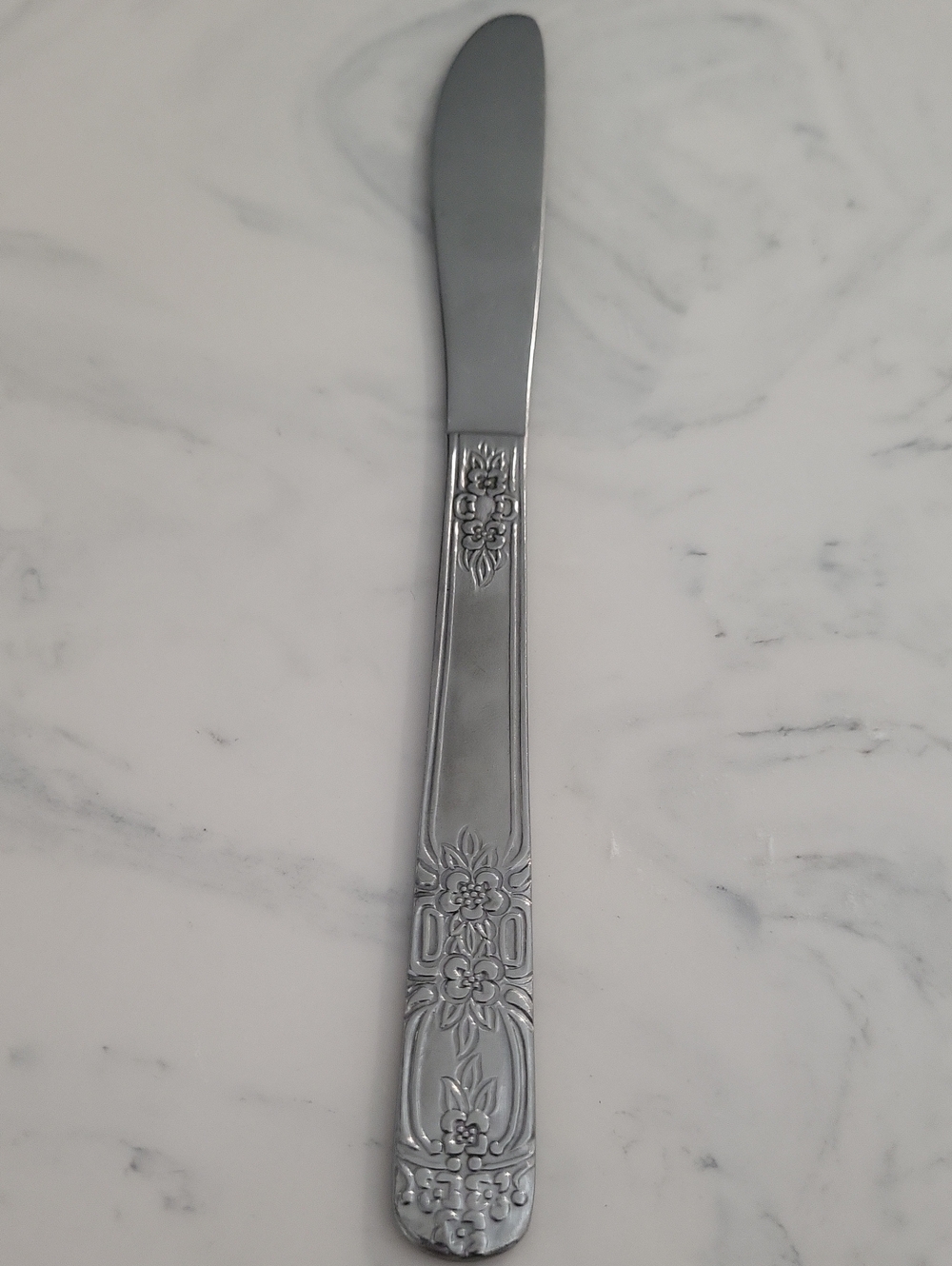Vintage Silver Floral Butter Knife